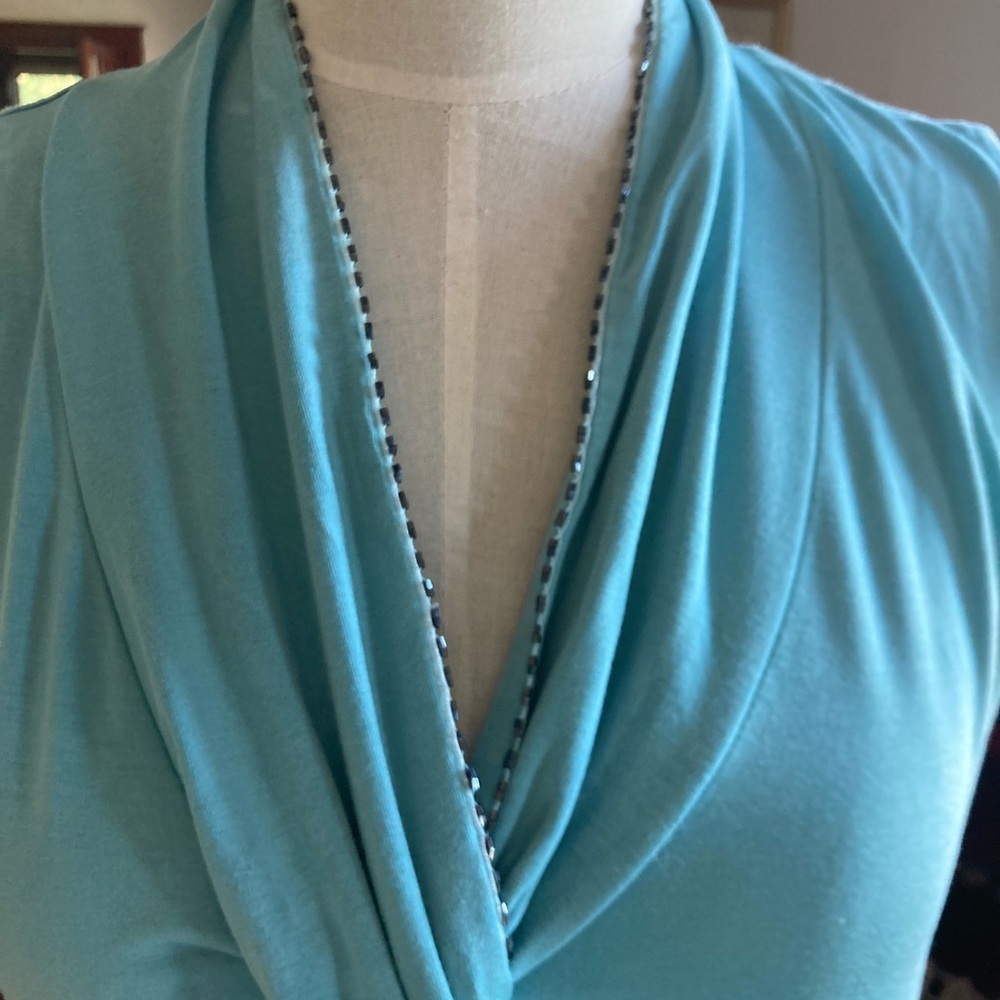 Charter Club Soft draped Top with beading size M